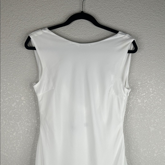 Lulus Yaneli White Boat Neck Cowl Back Maxi Dress Size Medium - Picture 6 of 12